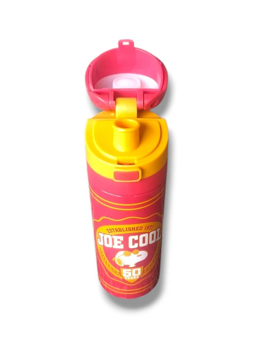 Snoopy Joe Cool 50 YEARS Red and Yellow  Stainless Steel Bottle by PEANUTS